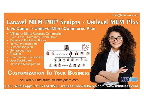 Laravel Mlm PHP Scripts — Unilevel MLM eCommerce Website