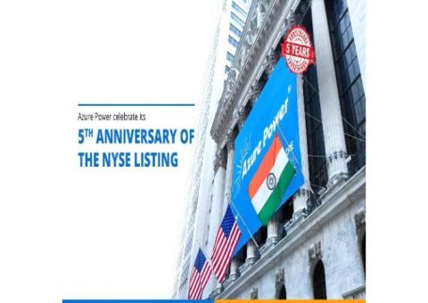 Azure Power, a Solar Power Plant Company, Celebrates 5 Years of NYSE