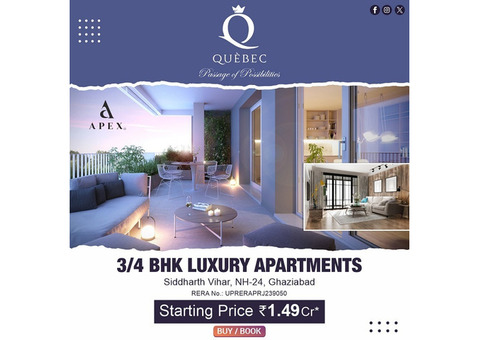 Amazing 3 BHK Residential Apartments in Ghaziabad by Apex Quebec