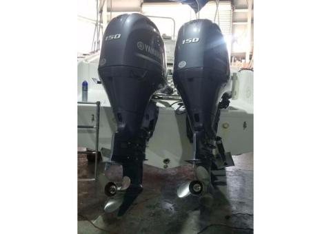 Pair Used Yamaha 150 HP 4 Stroke Outboard Motor Engine