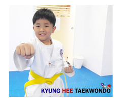 TKD straight punch, low block, front kick, knife hand strikes etc.