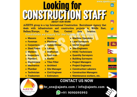 Looking for best construction staffing companies in India, Nepal
