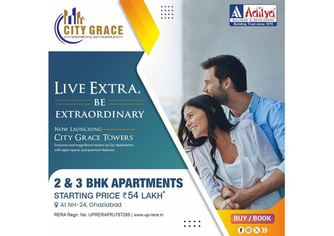Aditya City Grace 2 Bhk Luxury Living  Apartments In Ghaziabad