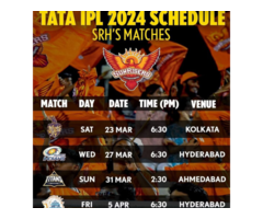 What is the SRH IPL 2024 Full Schedule?