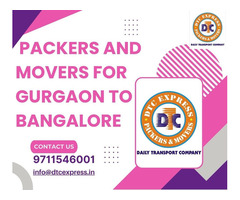 Book Packers and Movers in Gurgaon to Bangalore, Book Now Today