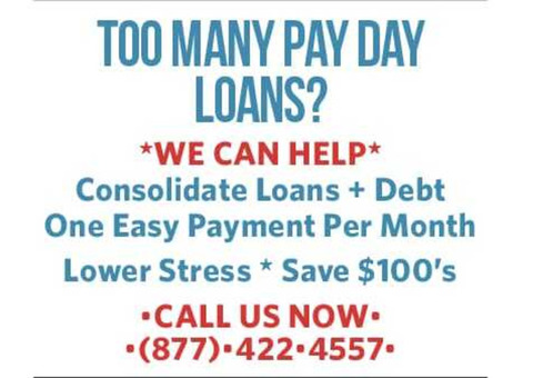 TOO MANY PAY DAY LOANS?