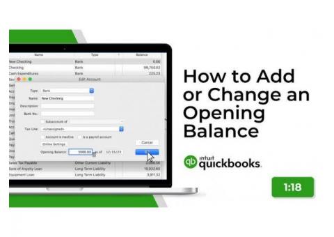 How to record opening balance in QuickBooks (+1-888-461-1336)