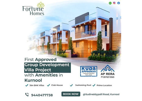 Exclusive 3BHK and 4BHK Duplex Villas with home theater Kurnool
