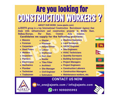 Best Recruitment Agency for hiring construction workers from India