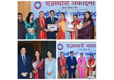 Sandeep Marwah Honored by Rajasthani Academy for Contribution