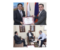 Sandeep Marwah Honored by Ambassador for His Services to Armenia