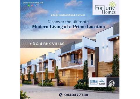 Luxurious 3BHK and 4BHK Duplex Villas with home theater Kurnool