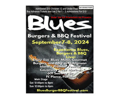 Blues Burgers and BBQ Festival September 7-8, 2024