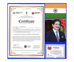 Unique Book of World Records Cleared Second of Sandeep Marwah