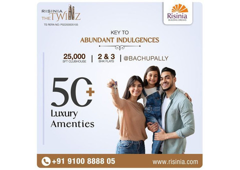 2 and 3bhk Gated Community Flats in Bachupally | The Twinz by Risinia
