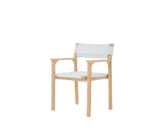 BALI TEAK COLLECTIVE - SURI ARM CHAIR-VIRO BACK + SEAT WHITE