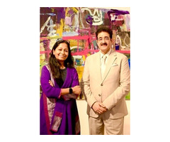 Sandeep Marwah Appreciated Paintings of Nupur Jha from Dubai