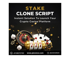 Launch your crypto casino with ease with stake clone script