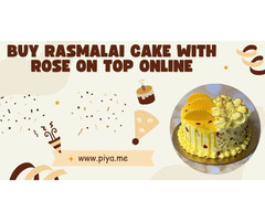 Buy Rasmalai Cake With Rose On Top Online