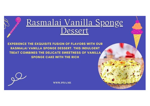 Buy Rasmalai Vanilla Sponge Cake Online-Piya.me