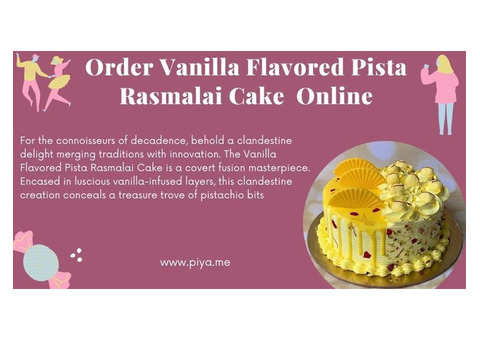 Order Vanilla Flavored Pista Rasmalai Cake  Online