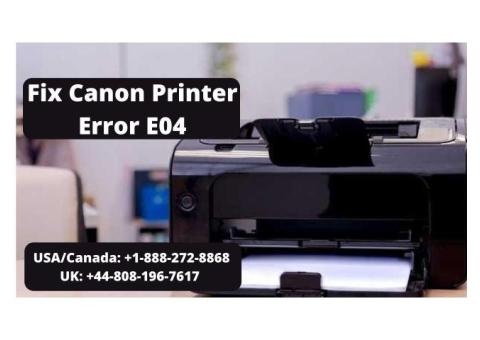 Steps To Fix Canon Printer Error E04 | Call +1-888-272-8868