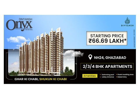 Live beautifully 2/3/4 BHK Apartments in Divyansh Onyx at NH24