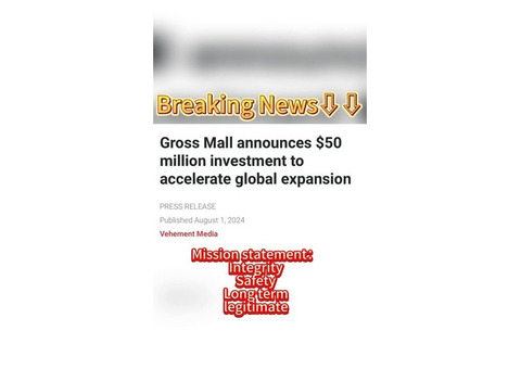 Breaking news: Gross Mall announces $50 million investment.