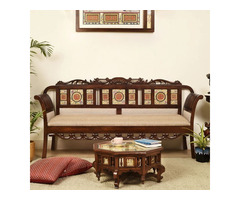 Luxurious Living: Buy 3-Seater Teak Wood Sofa Today!