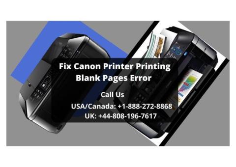 Solve Canon Printer Printing Blank Pages Error Call +1-888-272-8868