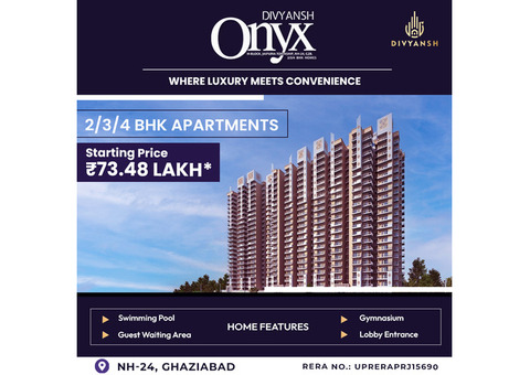 Modern 2/3/4 BHK Apartment | Divyansh Onyx | NH24, Ghaziabad
