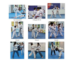 Taekwondo emphasizes practicing self-defense for sudden attacks