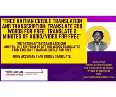 Free Haitian Creole Translation and Transcription