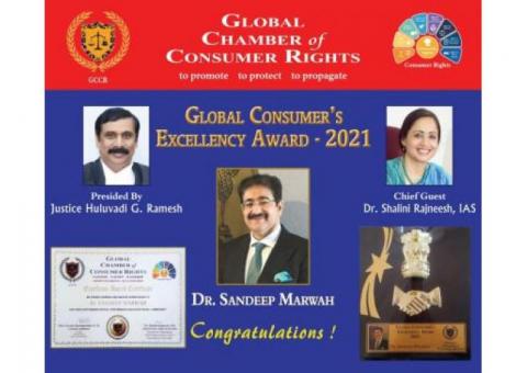 Global Consumer Excellency Award 2021 to Sandeep Marwah