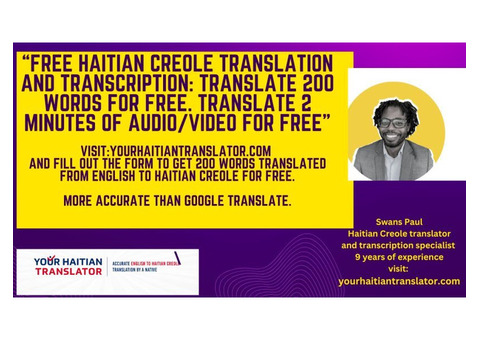 Free Haitian Creole Translation and Transcription -GA