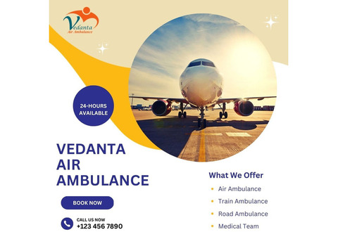 Vedanta Air Ambulance from Indore with Perfect Medical Attention