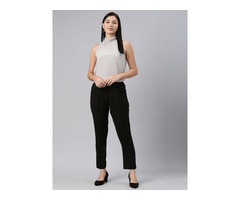 Elevate Your Professional Look with Go Colors' Black Formal Pants