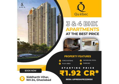 Luxury 3/4 BHK Apartments by Apex Quebec, Siddharth Vihar, Ghaziabad