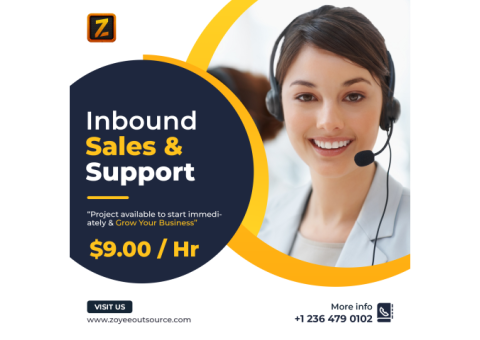 Inbound Sales and Support Projects available on Zoyeeoutsource