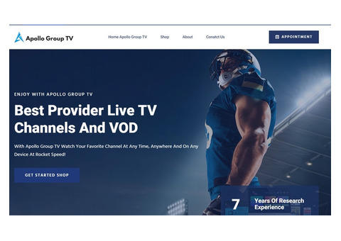 Apollo Group TV High-Quality IPTV Service 2025.