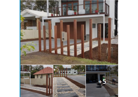 Landscaping in Lota - Paving, concrete driveway, gardens
