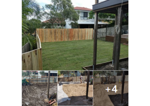 Fencing, retaining, earthmoving and turfing.View 1