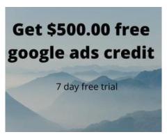 Get $500.00 free google ads traffic credit