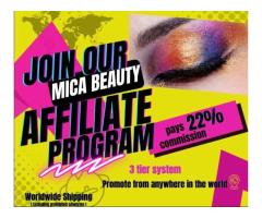 Join Mica Beauty Cosmetics for a  22% commission