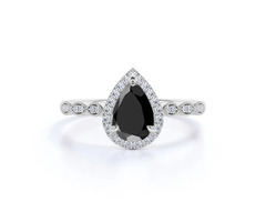 Elegent And Fancy Black Diamond Halo Engagement Rings