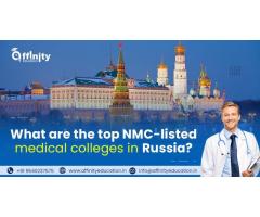 What are the top NMC-listed Medical Colleges in Russia?