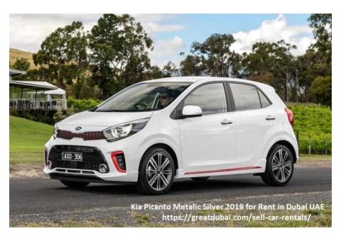Kia Picanto Metalic Silver 2019 for Rent in Dubai UAE
