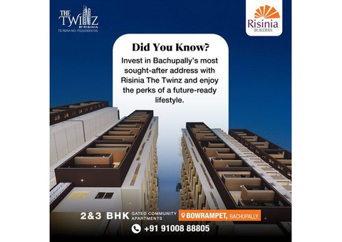 2 and 3bhk Gated Community Flats in Bachupally | The Twinz by Risinia