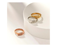 Personlized Double Band Engraved Ring