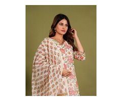 office wear suits for women, block print suits Jaipur